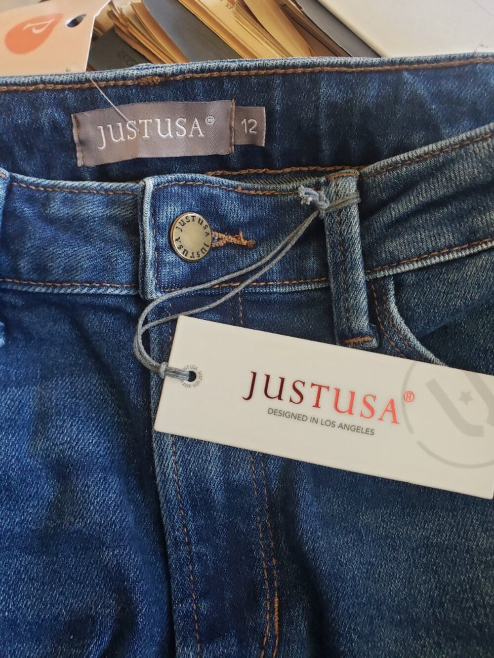 JustUSA Jeans Dark Blue and Straight Size 12